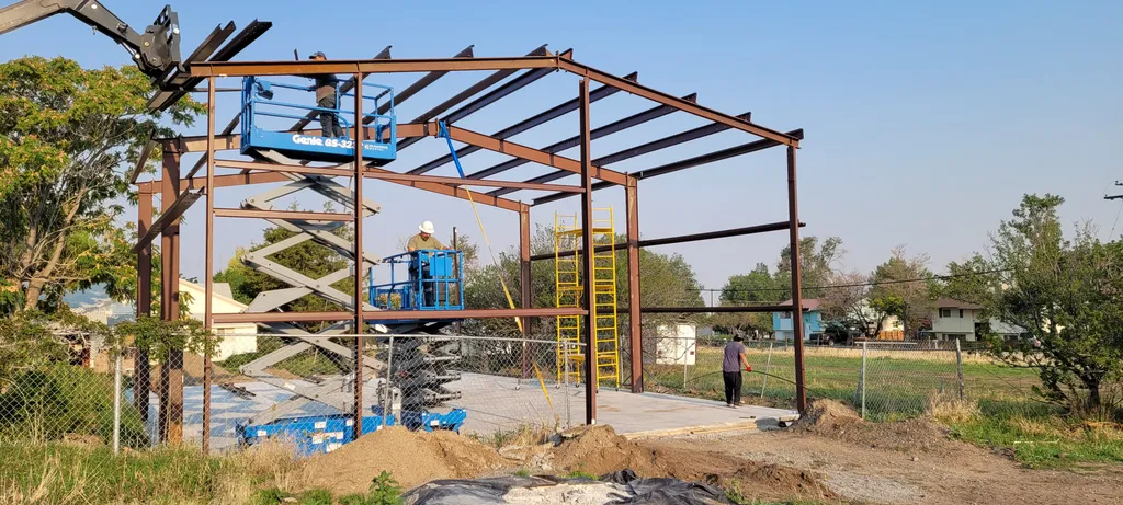 Construction site showing professional general contractor project management